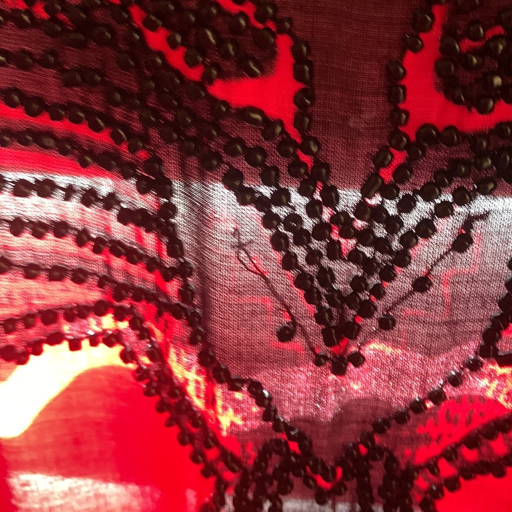 SOLD💋spell black opium beaded kimono with tassels - Picture 3 of 12